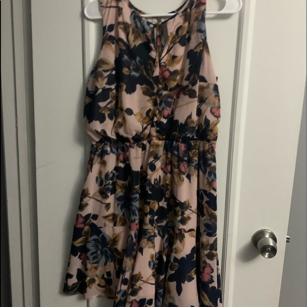 Tan Floral Dress